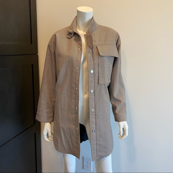 Maje Plaid Quilted Lining Shirt Jacket - Picture 1 of 7